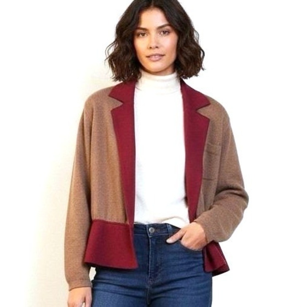 Vintage St John Saks 5th Avenue 80s Sweater Blazer Jacket Shoulder Pads‎ Knit 12